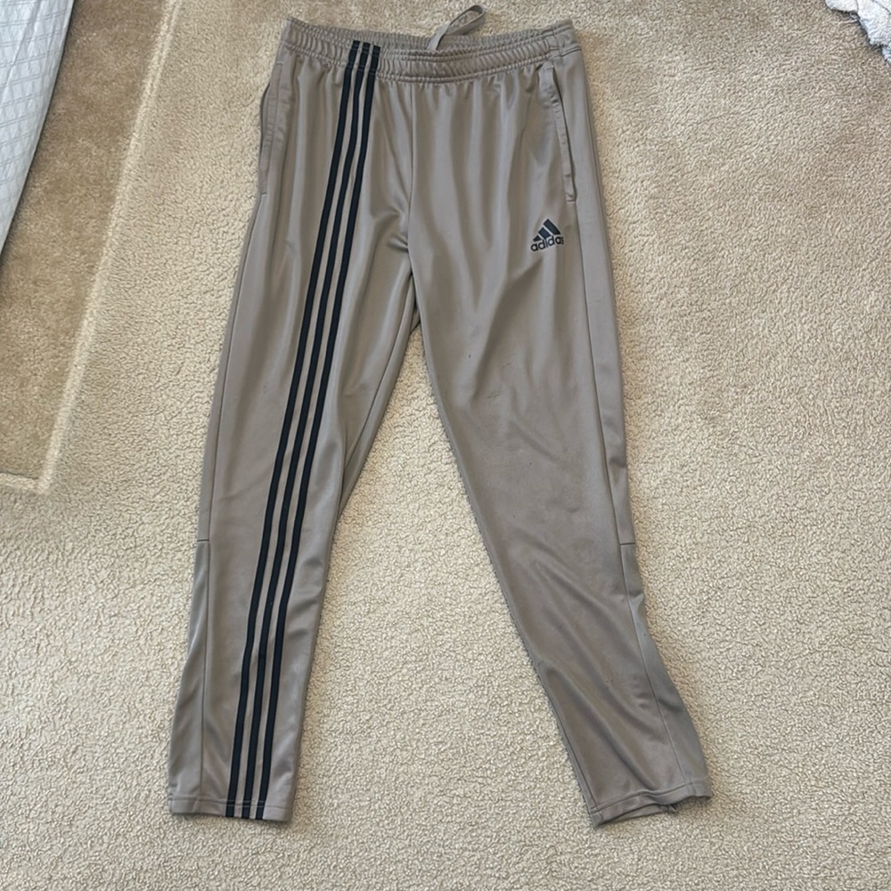 Adidas sweatpants tan